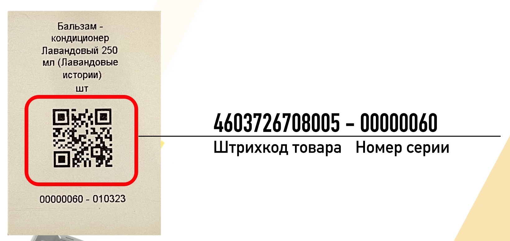 Этикетка на товар с серией
